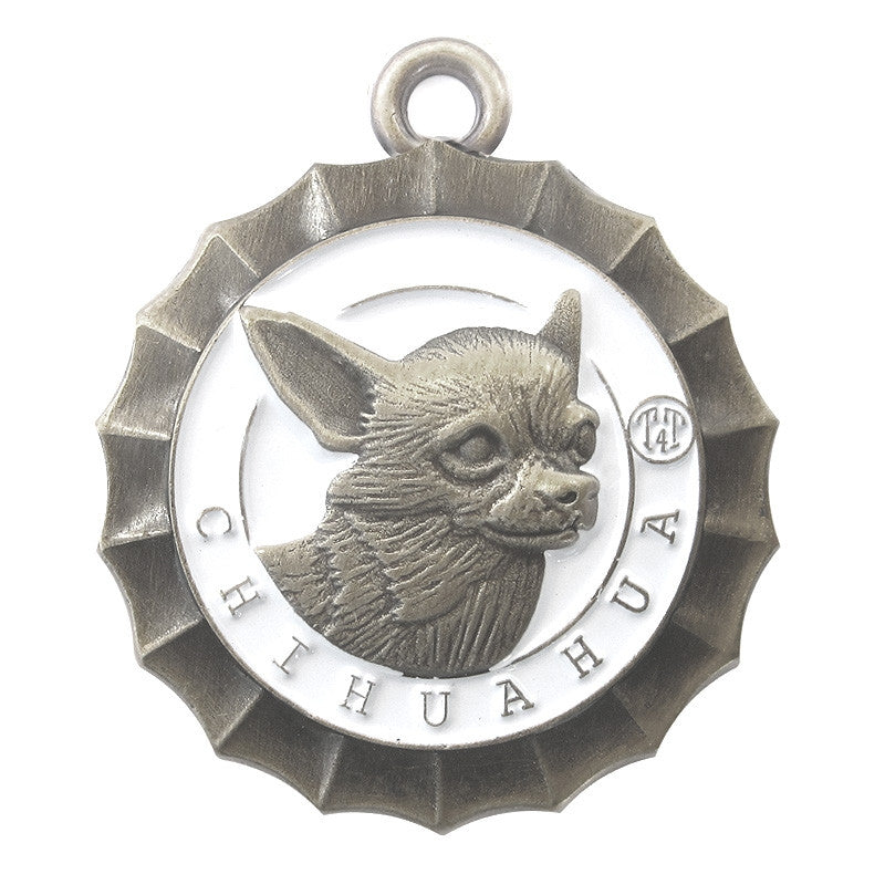 Chihuahua dog Id Tag Antique Silver Finish - Tags4Tails