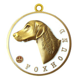 Foxhound Dog Id Tag Antique Gold Finish - Tags4Tails