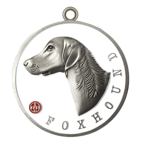 Foxhound Dog Id Tag Antique Silver Finish - Tags4Tails