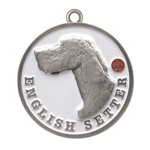 English Setter Dog Id Tag Antique Silver Finish - Tags4Tails