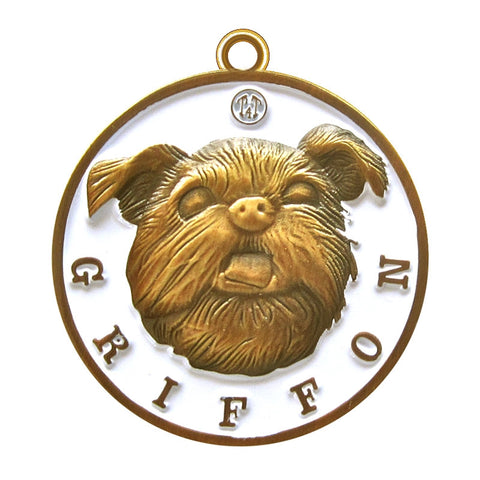 Griffon iId Tag Antique Gold Finish - Tags4Tails