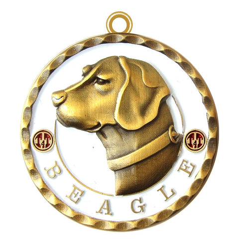 Beagle Dog Id Tag Antique Gold Finish - Tags4Tails