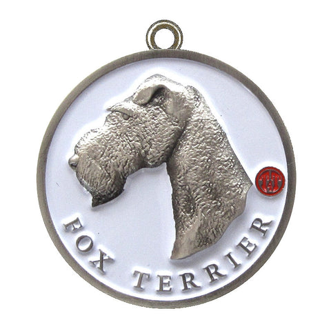 Fox Terrier Dog Id Tag Antique Silver Finish - Tags4Tails