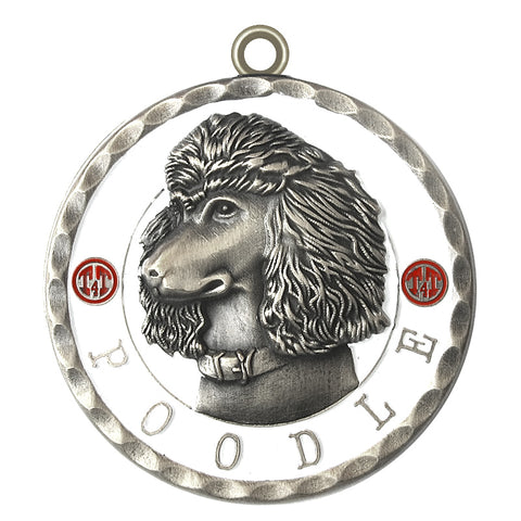 Poodle Dog Id Tag Antique Silver Finish - Tags4Tails