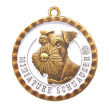 Miniature Schnauzer Dog Id Tag Antique Gold Finish - Tags4Tails