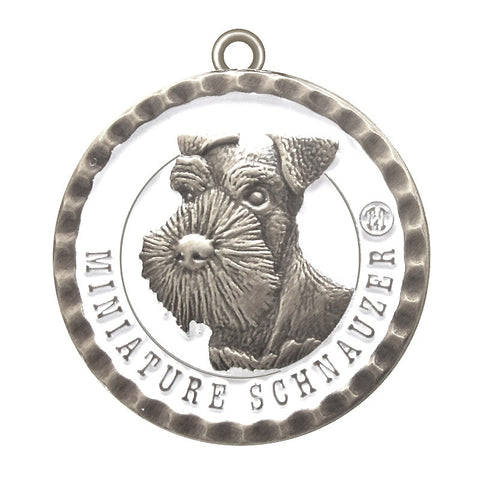 Miniature Schnauzer Dog Id Tag Antique Silver Finish - Tags4Tails
